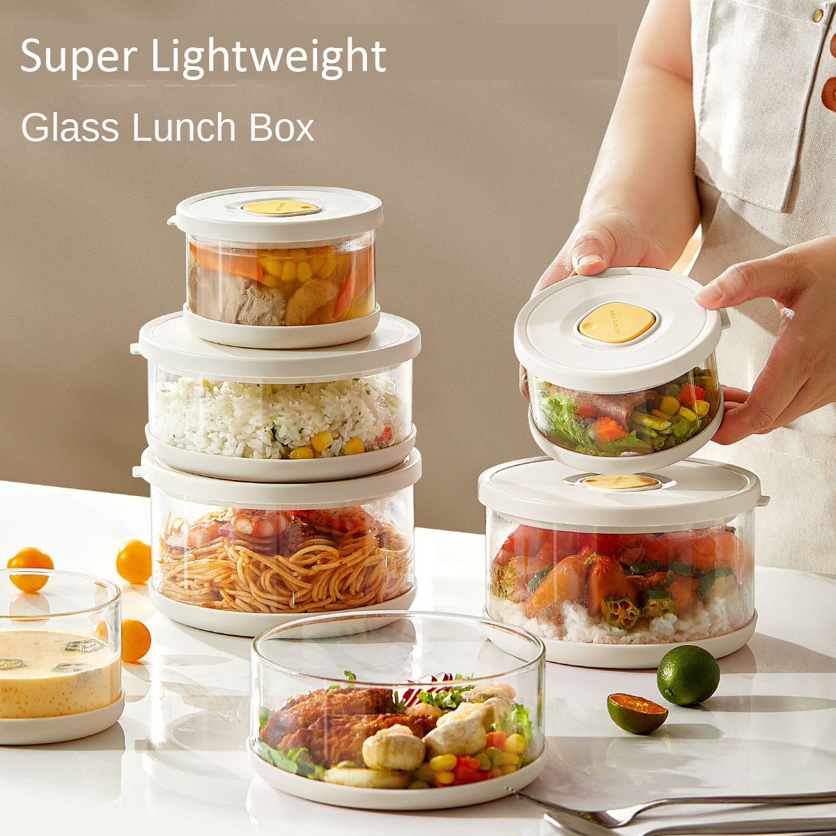 Meal Prep Frozen Food - Стеклянный контейнер для хранения продуктов, герметичный,